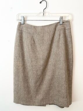 Ann Taylor Neutral Tweed Pencil Skirt - Beige